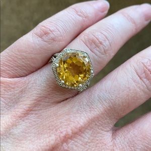 Nearly new citrine sterling silver ring